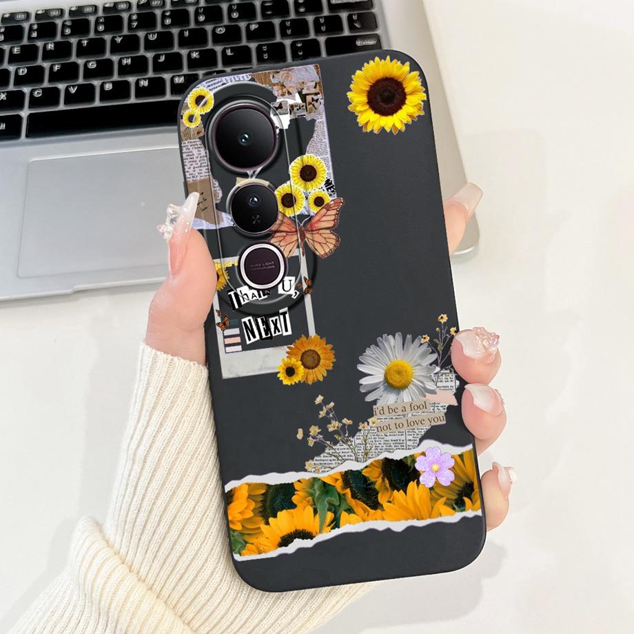 Für Vivo V50 Lite 4G 5G V50 5G Handyhülle Silikon Weiche Rückabdeckung Für Vivo V2441 V2427 Bumper Drache Katze Blume Schmetterling Capa