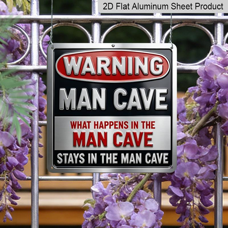 2D Flat, 1pc, Vintage Metal Aluminum Decorative Sign, Warning for Man Cave, Retro Wall Art, Home Decor for Man Cave, Garage, Game Room, Entryway