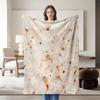 1 piece tortilla-themed beige flannel blanket, soft, suitable for sofa, bed, office, all-season use.