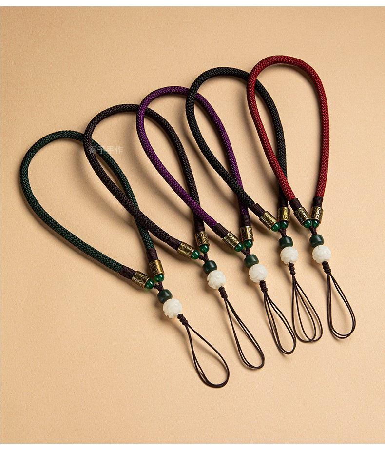 Sturdy Anti-Drop Bodhi Lotus Phone Lanyard with Finger Ring & USB Flash Drive Pendant - Universal for Men & Women