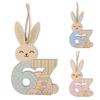 Yousheng 67 Bunny Easter Basket Tag Wooden Bunny Hanging Tag Funny Six Seven Rabbit Farmhouse Easter Sign for Spring Party Supplies