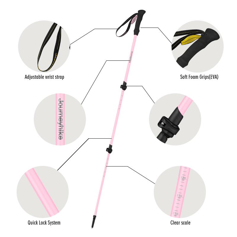 Trekingové hole z 3K karbonových vláken, Lehké turistické hole, Turistické hole vhodné pro turistiku, trekking, blátivý terén a sněhové prostředí