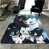 Happy Toothless Family Heartwarming Anime Print Rug Floor Mat for Living Room or Bedroom Soft and Comfortable Carpet a Gift for Birthday and Holiday.