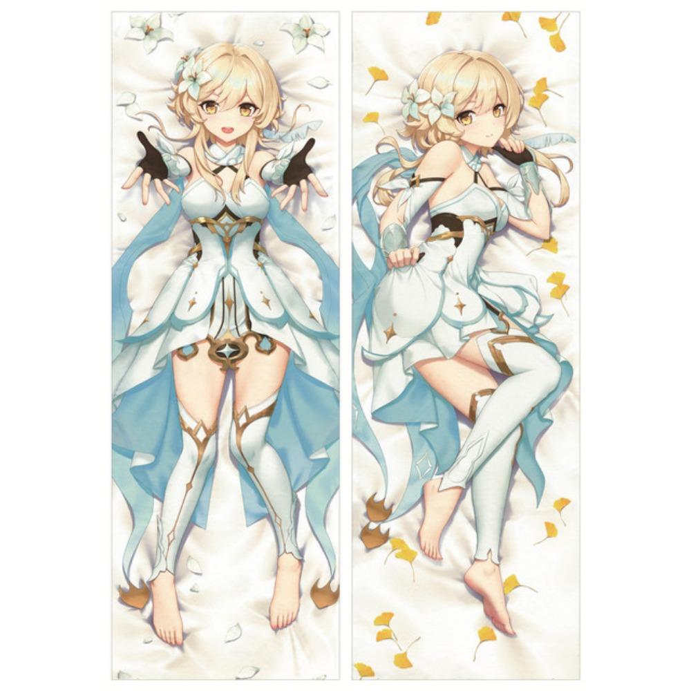 Наволочка Genshin Impact Ying Traveler Lumine Dakimakura наволочка для обнимания тела костюм Lumine пледы отаку наволочка 40x120cm Peach Skin 3279₽
