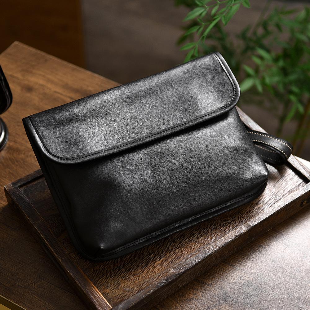 Vegetable Tanned Cowhide Men s Shoulder Bag, Men s Crossbody Bag, Small Bag, Trendy Fashion Bag, Men s Leather Men s Bag, Mobile Phone Carrying Bag