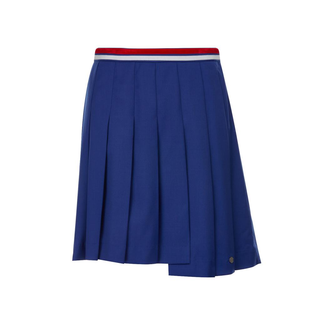 PIGC Women'S Velvet Line Pleated Skirt Culottes Blue (Lfcq40343)