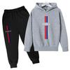 Kids Autumn Spring Casual Paris Print 2pcs Hoodie+Pants Tracksuits 2-13Years Boys Girls Fashion Streetwear Children Clothes Sets