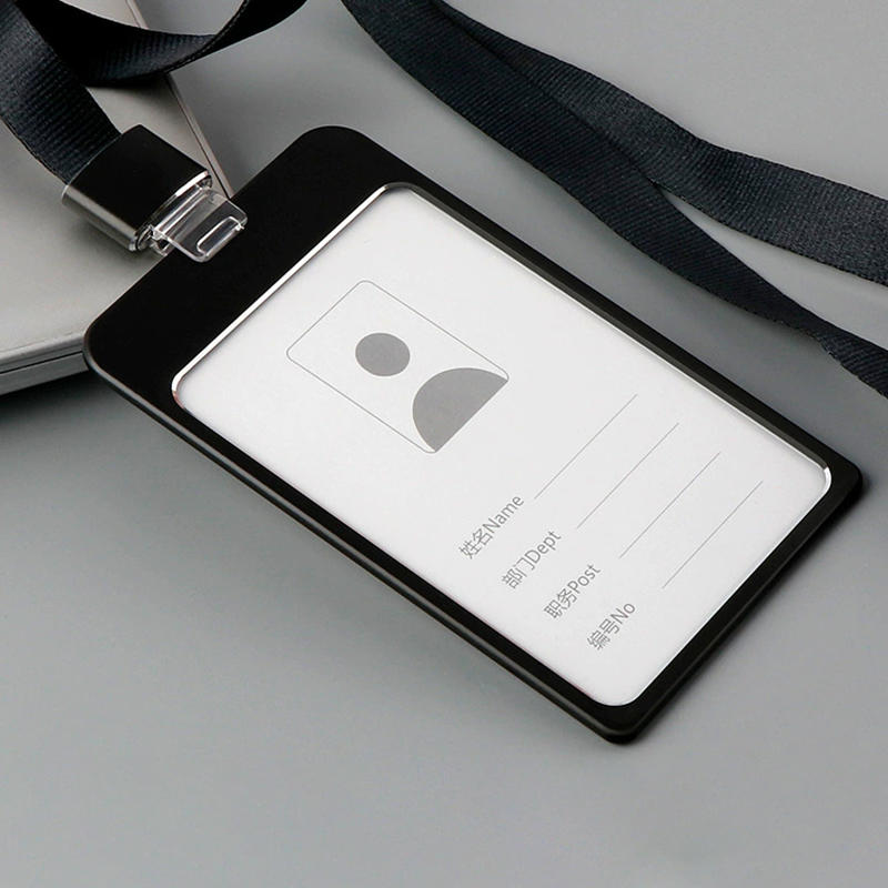 Metal Clip Buckle Aluminum Alloy Work Badge Card Holder Work Badge Chest Badge Hanging Neck Card Work Number Badge With Hanging Rope Card Holder