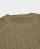 BIRBANTE Garment-Dyed Washable Cable Knit - Camel