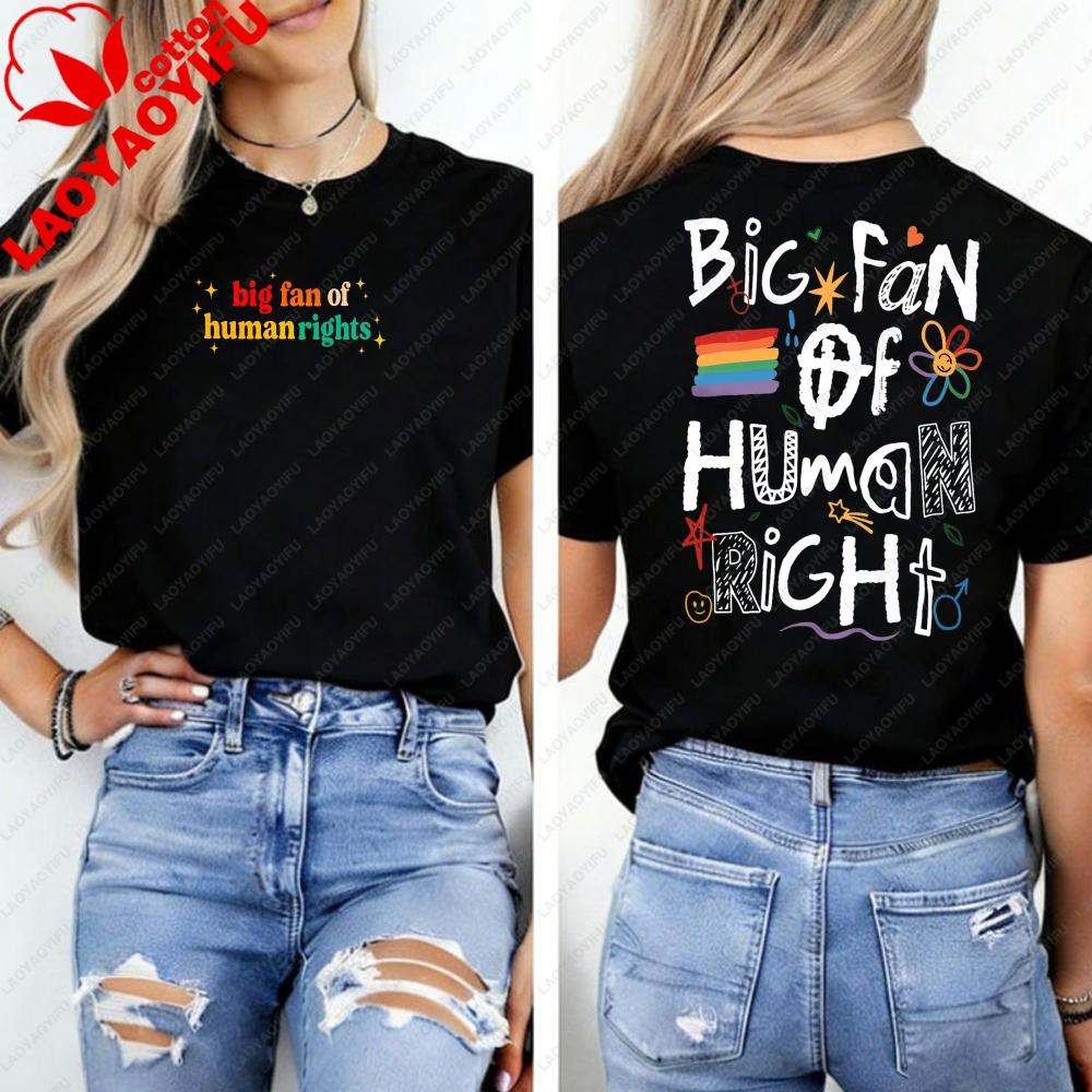 Big Fan of HuUnisex Rights Social Justice Tshirt Support Immigrant Tee Cute Equality Pro Democracy Shirt Unisex Clothing Goth Tops