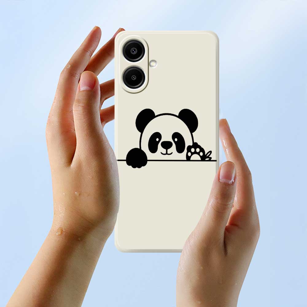 For Samsung Galaxy A07 4G Case Panda Head Pattern Printing Straight Edge TPU Phone Back Cover
