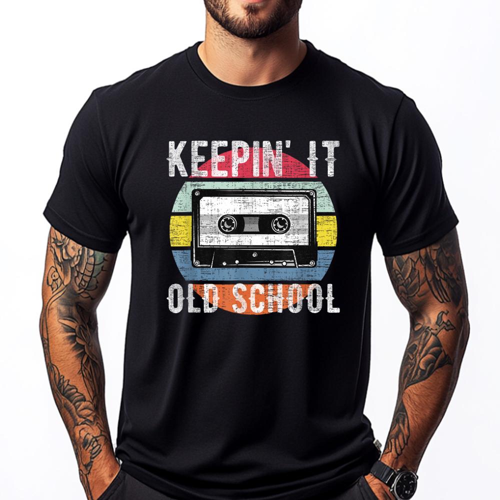 

Retro Old School 80s 90s Cassette Music Mixtape Mens Designer T Shirt Mens Cheap Leisure - Men s Summer Cotton Graphic Tee S разноцветный