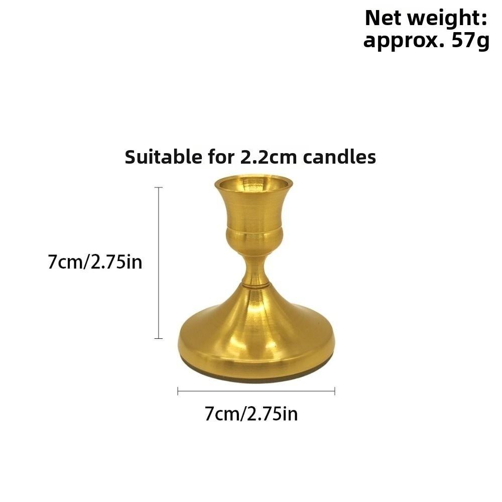 2PCS Vintage Style Candlestick Holders Metal Construction Durable Candle Stick Holders Decorative Short Candle Holders