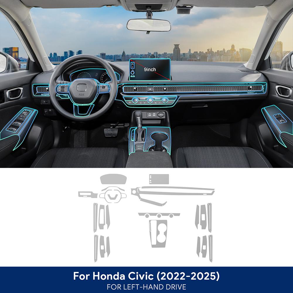 

Tpu Film for Honda 11th Civic Hybrid Version -2025 Car Interior Sticker Dashboard Screen Protection Film Car Transparent 10.2 inch Dashboard