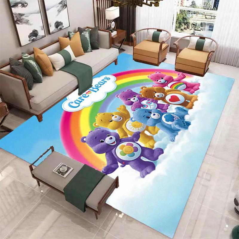 MINISO Cute C-Care Bears Printed Carpet Kitchen Mats Non -slip Carpet Outdoor Carpets Area Rug Bedroom Decor Birthday Gift