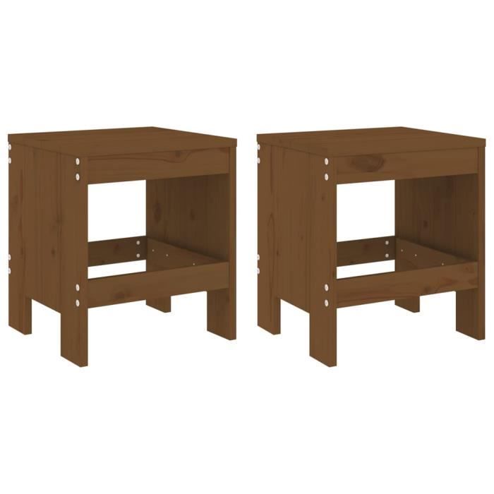 VidaXL Tabourets de jardin 2 pcs marron miel 40x36x45 cm pin massif 825341