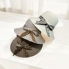 Foreign style fashionable old lady sun hat straw hat beach bow sunscreen new sun hat breathable casual versatile