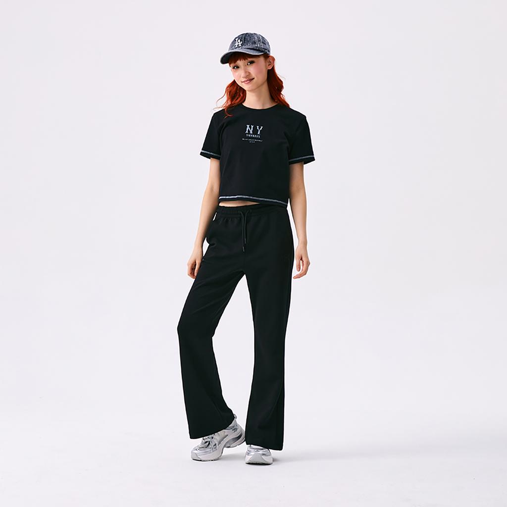 New MLB New York Yankees Basic Collection SS25 Casual Pants Women's Black 3FPTB0353-50BKS