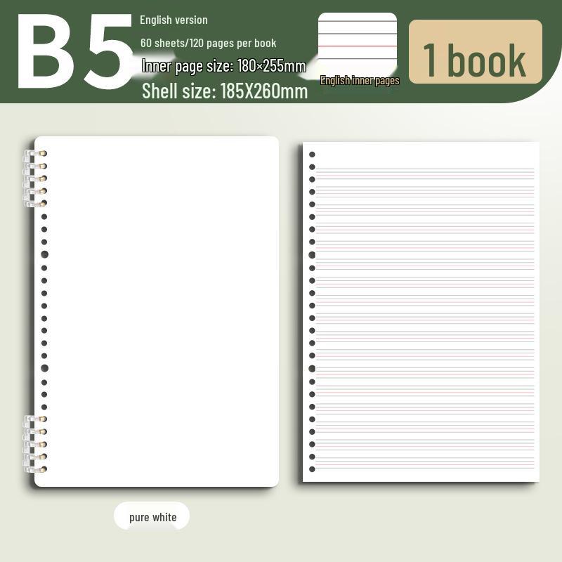 B5 Thick Loose-Leaf English Notebook for Elementary School - High-Value, Handwritten Practice Book