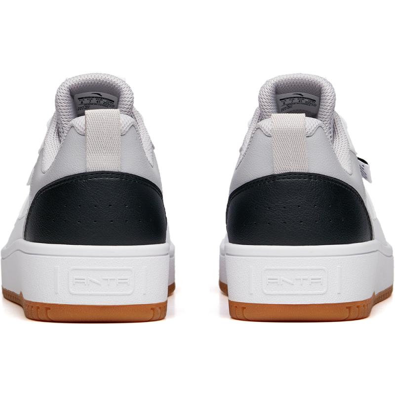 Anta Life Collection Warm Slip-Resistant Cushioning Wear-Resistant Support Low-Top Skateboard Shoes White Gray Black Sneakers 912138012-2