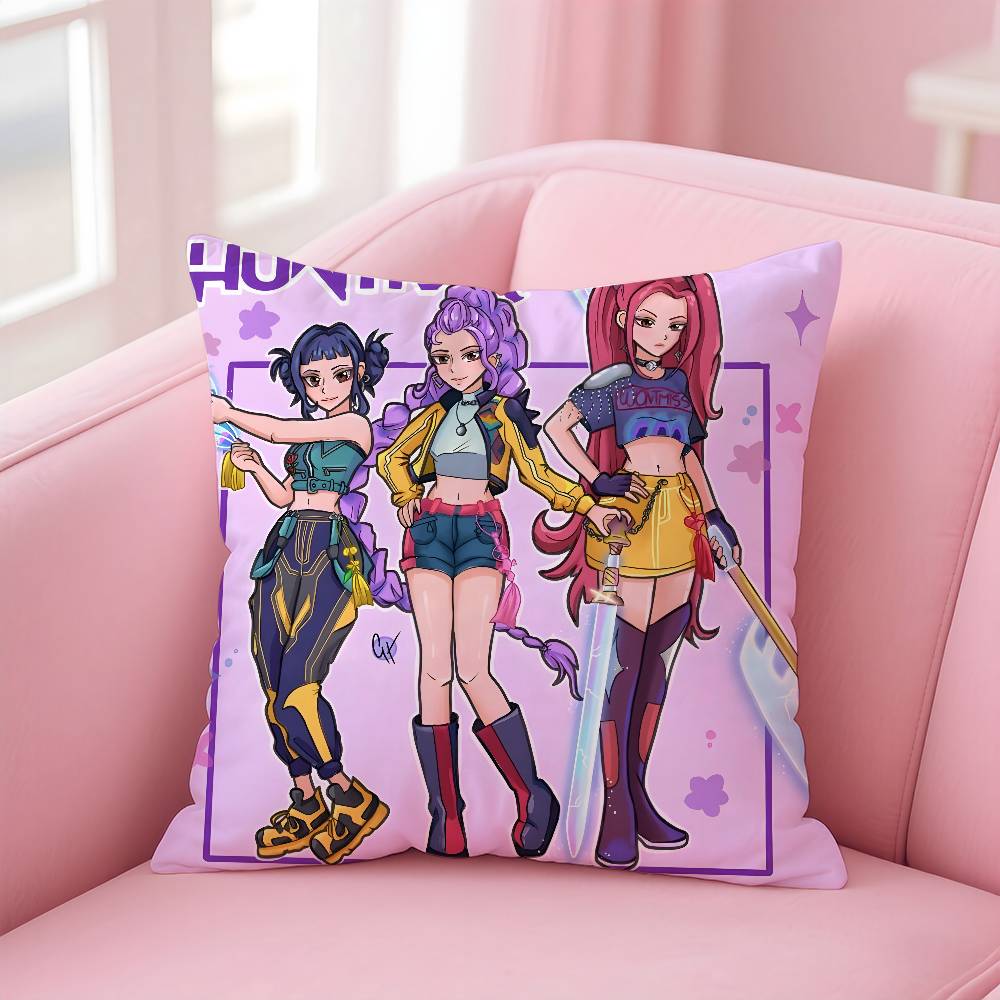 Kpops D-Dämon H-Jäger Kissenbezug Muster Bedruckter Kissenbezug für Wohnzimmer Sofa Kissenbezug & Schlafzimmerdeko