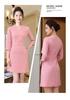 Plus Size Beauty Salon Technician Uniform - Autumn/Winter Slimming Style for Women