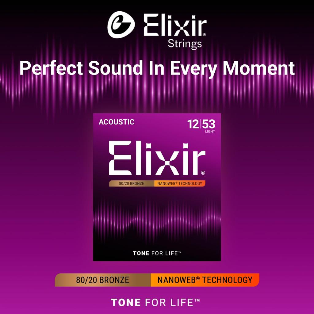 Elixir Nanoweb Bronze Light 11052 Acoustic Guitar Strings