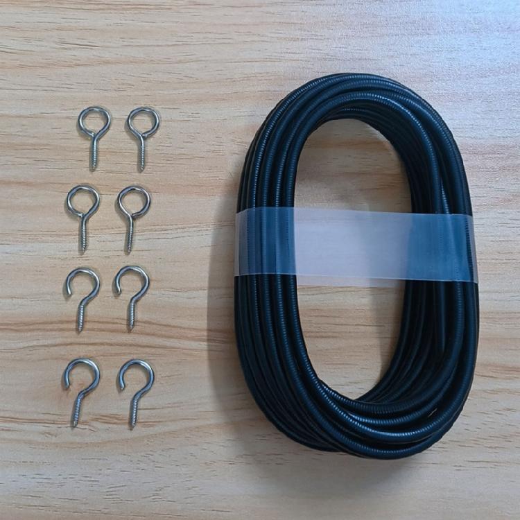 Multianvändning Gardineringsvajer 2 meters Längd Levereras med 4 Metallkrokar och 4 Skruvöglor Set Hem- och TrädgårdsgardinDekorationer
