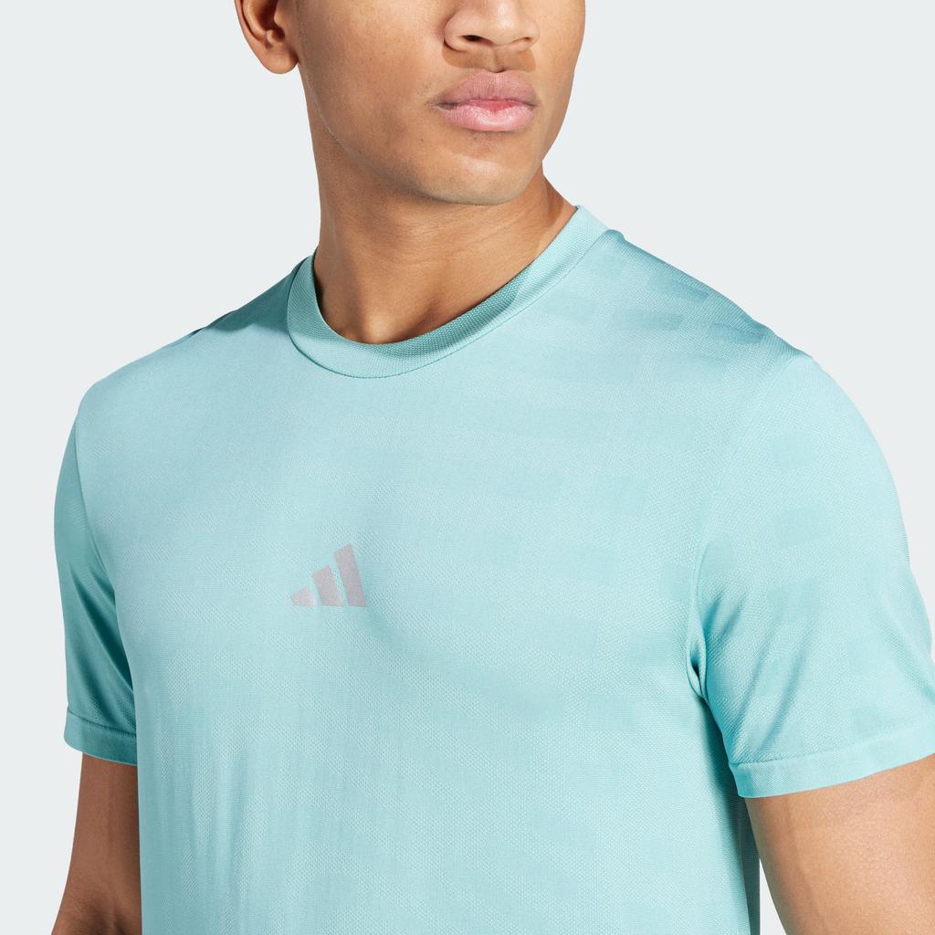 Adidas Gym+ Training Seamless T-Shirt Quick-Drying Short Sleeve Round Neck T-Shirt Men Tops Light-Mint IW5889