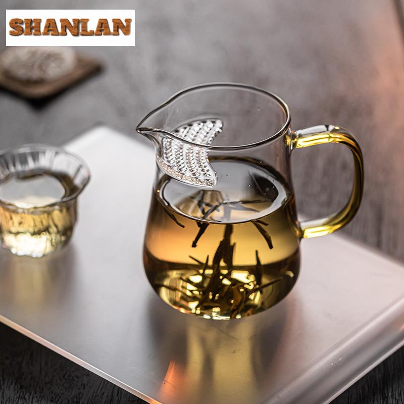 420ml Thickened Glass Fair Cup Chahai High Boron Silicon Heat Resistant Kung Fu Tea Et With Handle Filter Fair Cup Tea Separator