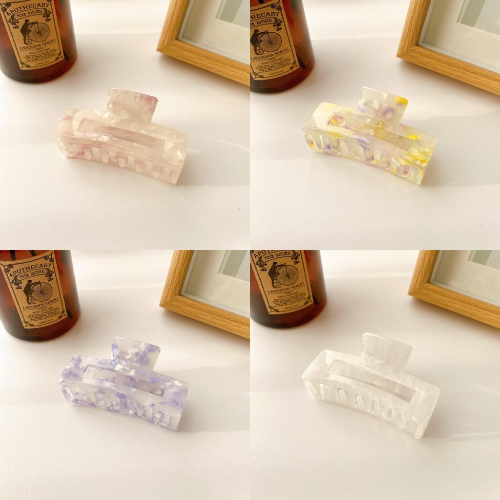 Trendy Large Acrylic Hair Clips For Girls In Fresh Pink Yellow Purple And Black