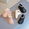 Fleece Girl Martin Boots Autumn Korean Version of Little Girl Leather Boots Baby Shoes Foreign Versatile Princess Toddler Shoes Baby