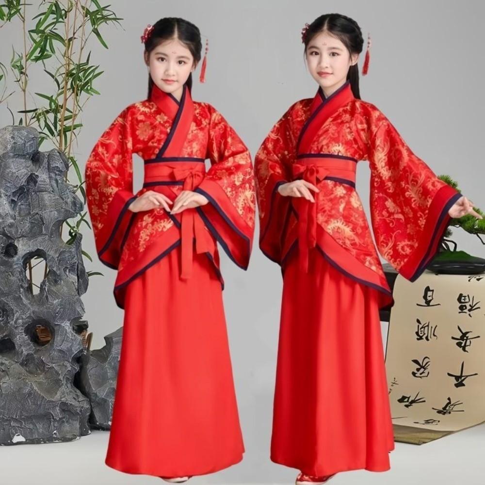 Silk Robe Hanfu Dress Ethnic Chinese Traditional Clothes Fashion Chinese Style Clothes Girls