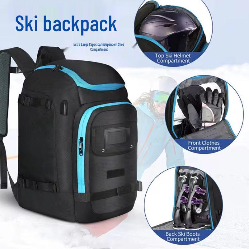 Multifunctional Ski Backpack with Dry/Wet Separation and Large Capacity