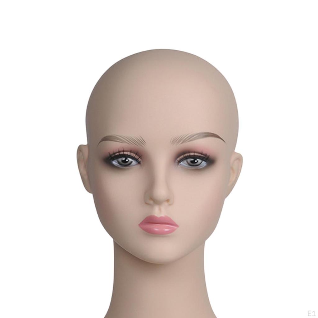 Female Mannequin Head ,with Shoulder, Multipurpose, with Makeup Smooth Manikin Wig Stand