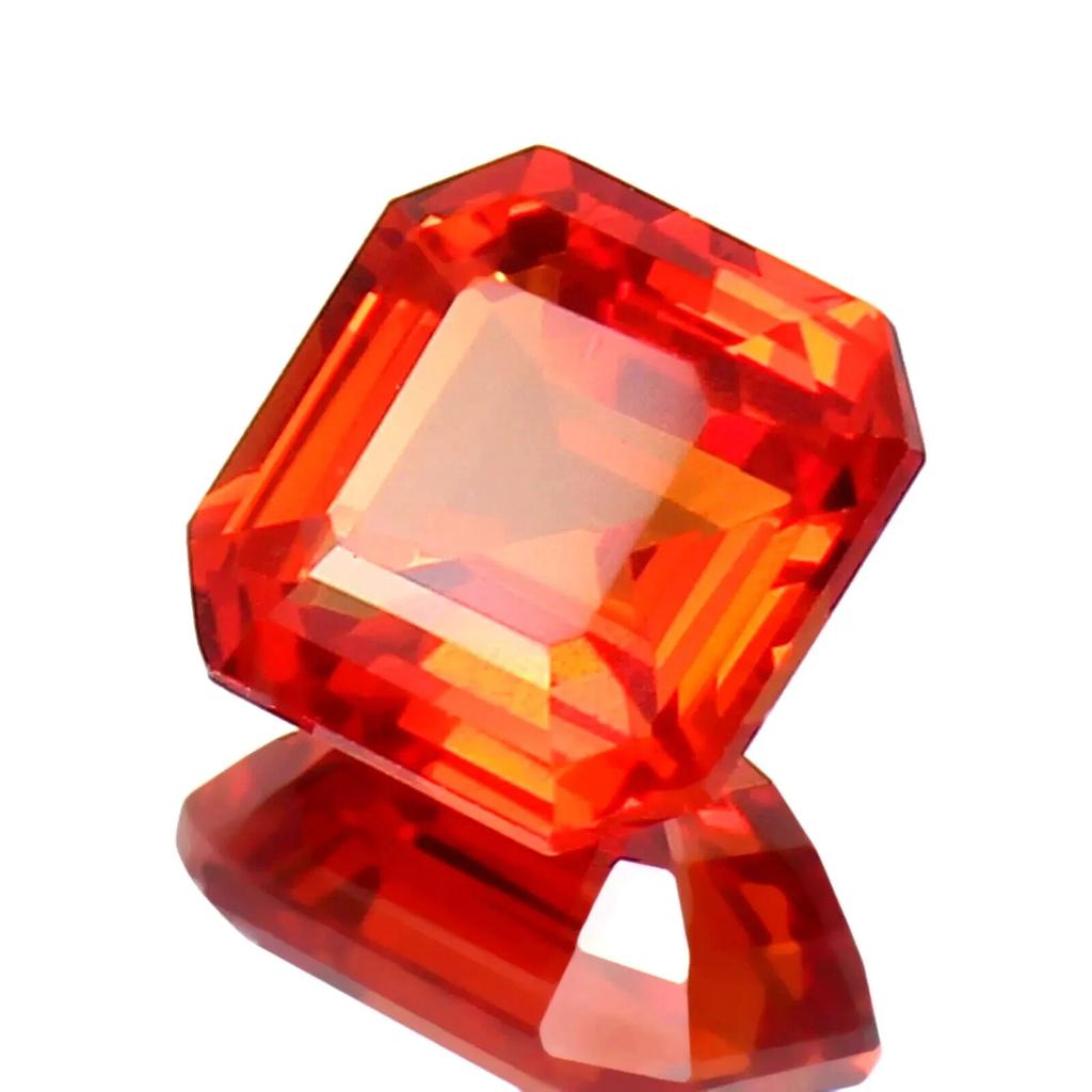 Natural Fanta Orange Sapphire 12+ Ct Asscher Cut Stunning Loose Gemstone