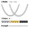 ChainsHouse Men's Necklace, Chain Only, Surgical Stainless Steel, Silver, Hypoallergenic, Rust-Resistant, 50cm Long, 4mm Wide