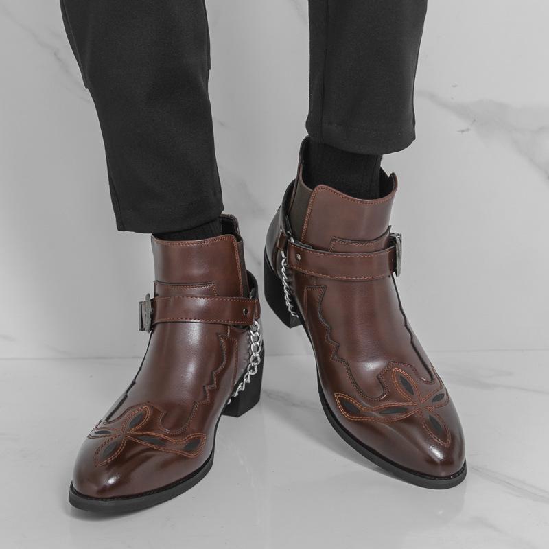 Men's Retro Leather Martin Boots - Chelsea Style with Zipper Ankle