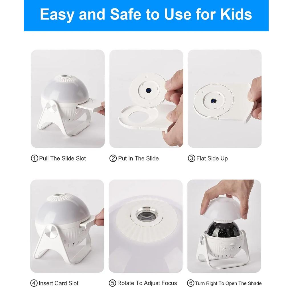 Star Planetarium Projector 360° Rotating LED Galaxy Night Light Projection Lamp for Bedroom Ceiling Room Decor Kids Gift
