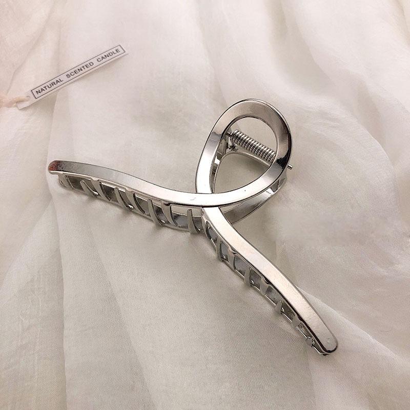 New Women Elegant Gold Silver Hair Clip Hollow Geometric Metal Hair Claw Headband Crab Hair Clips Fashion Hair Accessories