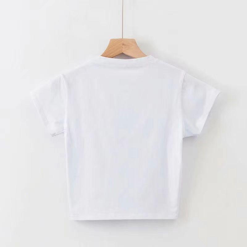 Letní Slim Sportovní Vesta Sexy Ženy Krátký rukáv Výstřih do U Šedé Tričko Tílka Dámské Jednobarevné Černobílé Korejské Crop Tops Y2k