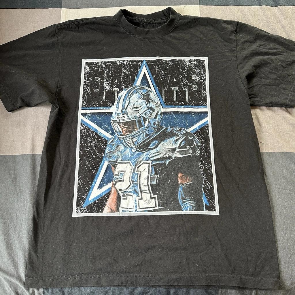 Vintage Dallas Cowboys T Shirt Size L Black Football NFL Sports