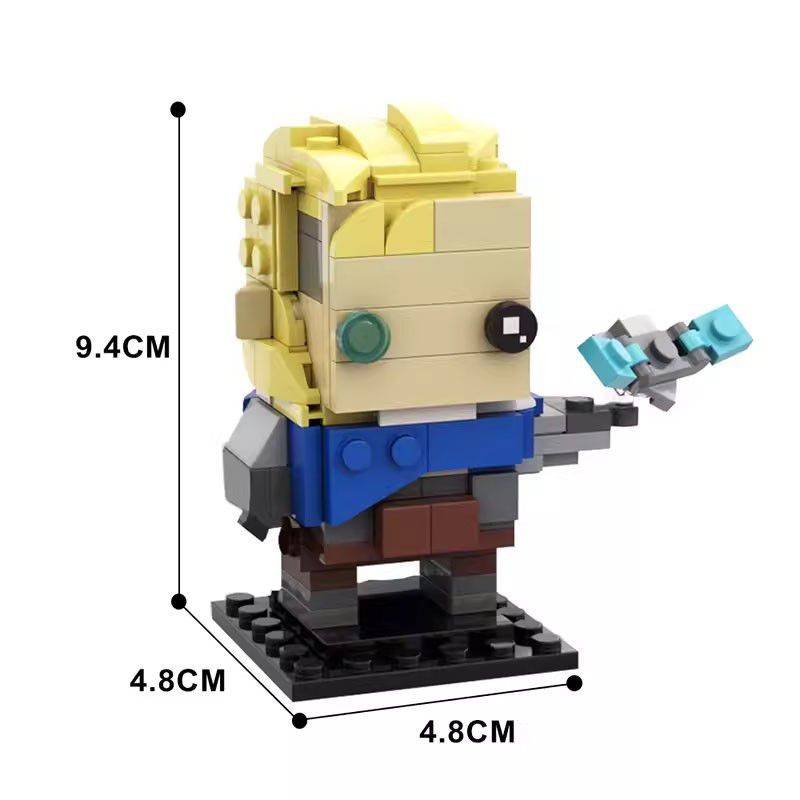 MOC Fearless ContractValorant Assembled Building Blocks Square Head Doll Children's Building Blocks Toy