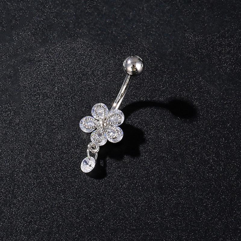 Stainless Steel Butterfly Flower Belly Button Ring Navel Piercing Ring For Women Girls Sexy Belly Piercing Ring Body Jewelry