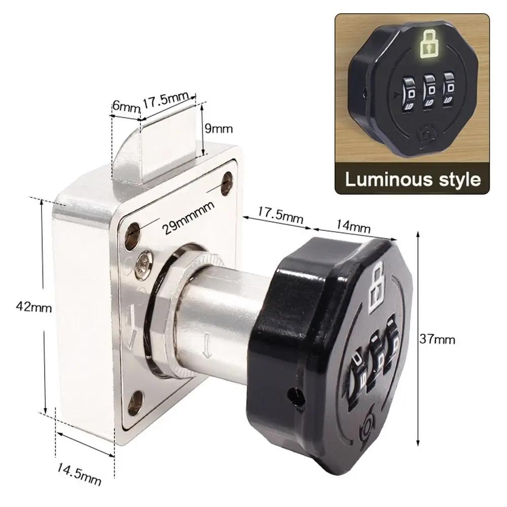 

New Zinc Alloy Drawer Combination Lock 3 Digital Code Home Security Password Locker Furniture Hardware Wardrobe Code Lock Drawer Style 1 чорний