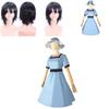 Stylish Steins Gate Shiina Mayuri Cosplay Costume Women Charming Blue Dress With Hat