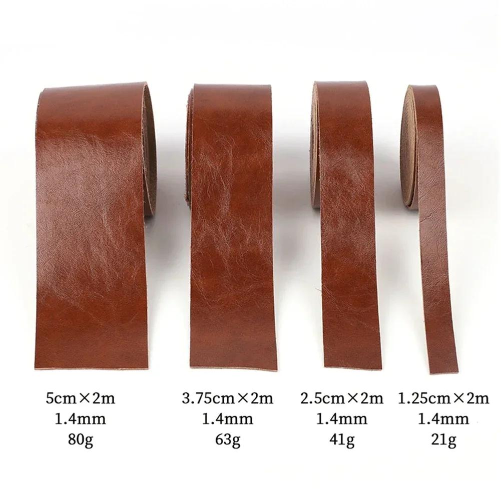 DIY Vintage Microfiber Cattlehide Leather Strip Handmade Craft Clothing Bag 2M Glossy Leather Straps Supplies Making Accessories