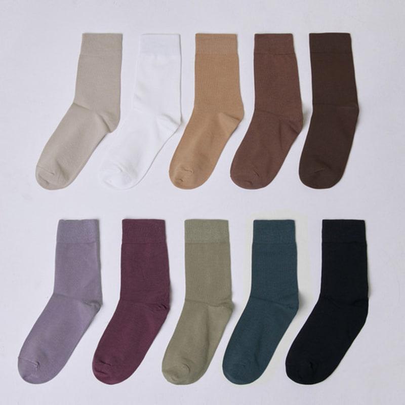 HUGDAY Basic 10-Color Quarter Socks