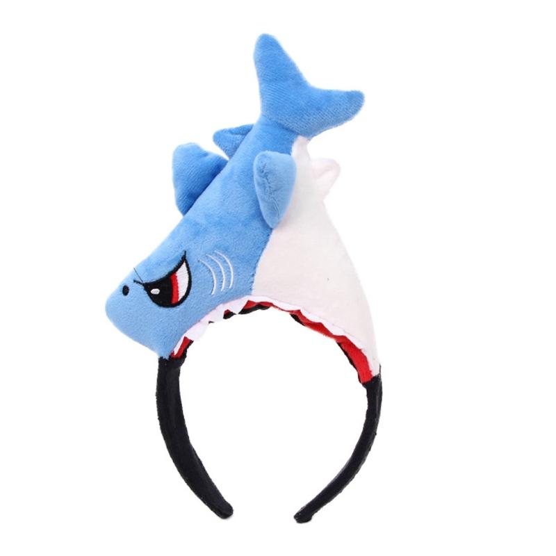 Funny Shark Headband Stretchy Fabric Headband For Cosplay Halloween Costume Accessories Lightweight Design Hair Decors 1