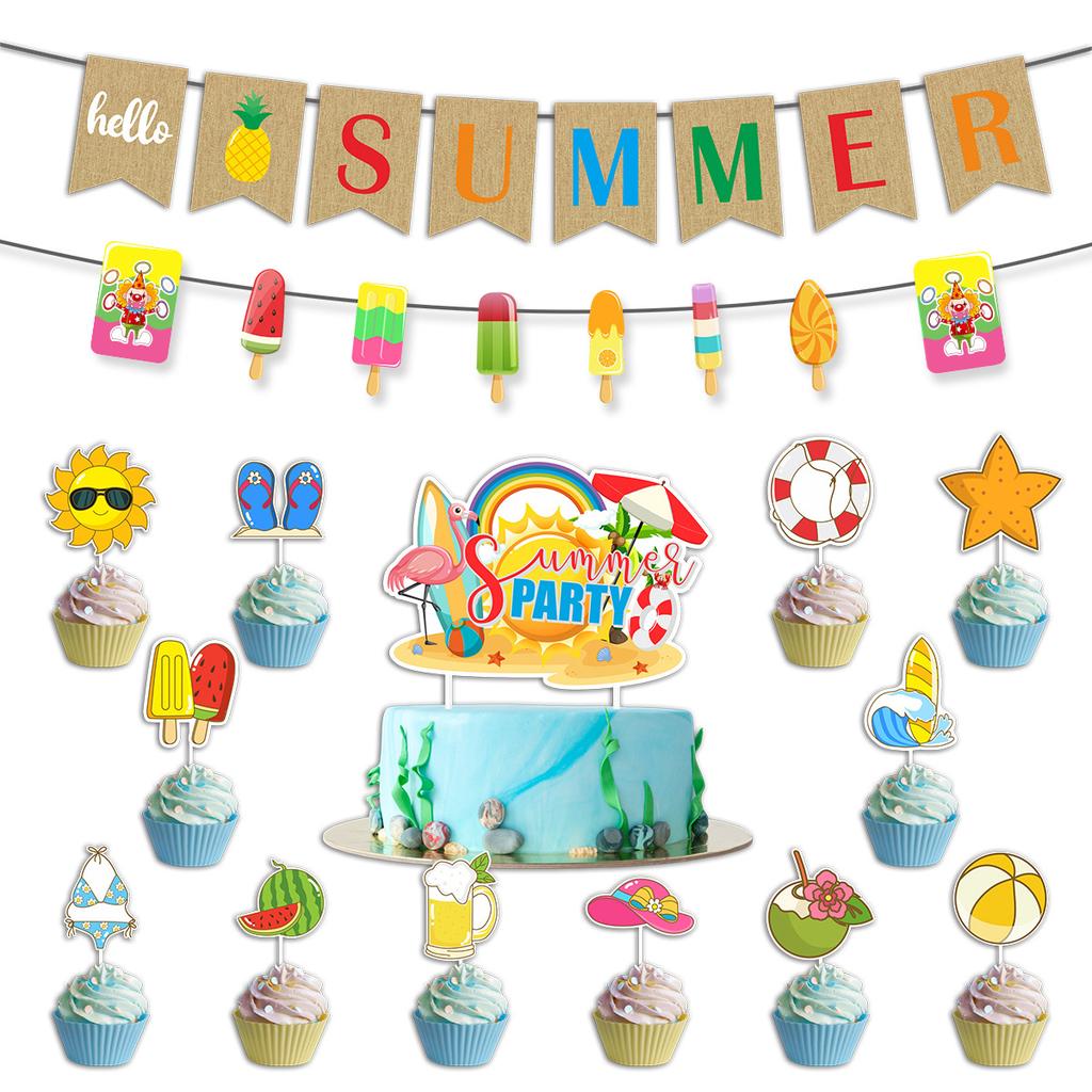 Themenparty Dekoration Ananas Sommer Eis am Stiel Latte Sommerparty Kuchendekoration Stecker